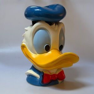 VTG  1971 Walt Disney Play Pal Plastics Donald Duck Piggy Bank Coin Bank 10.5"
